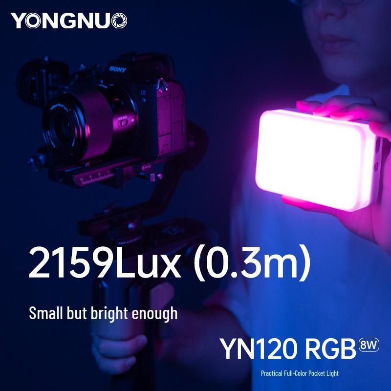 Yongnuo YN120RGB Portable RGB Pocket Light with Adjustable Color Temperature for Live Broadcast, LED Fill, Vlog, and Atmosphere Lighting