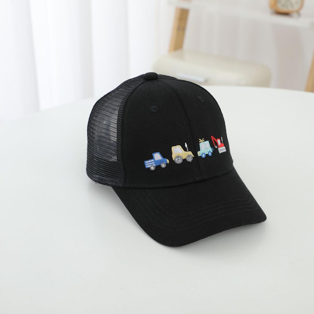 Baseball Boy School Caps Peaked Hats Bulldozer Excavator Embroidery Stitched Children Outdoor Summer Kids Caps For 2-8Years Baby Sports Hats Cotton