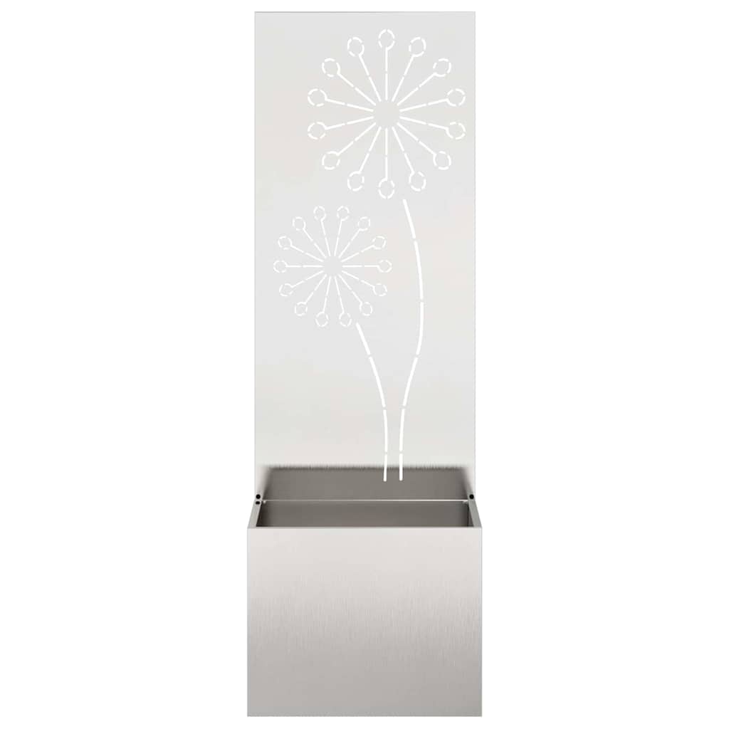 Garden Privacy Screen Canvas Silver 50 X 150 Cm Stainless Steel