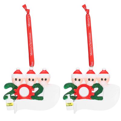 2 Pièces Ornement de Noël 2020 Personnalisé Couvre-visage Suspendu Décoration de Maison Cadeaux de Famille