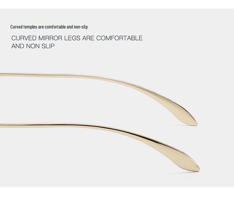 European Retro Frameless Cat Eye Sunglasses – UV Protection, Y2K Style for Women & Men