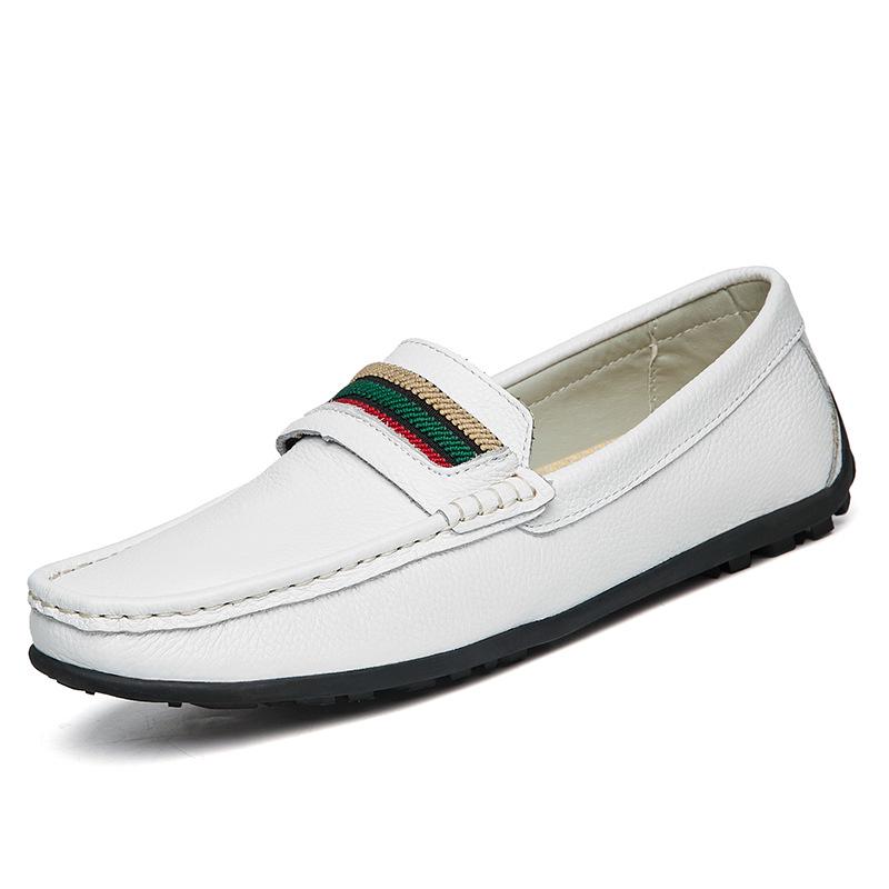 Men s Large Cowhide Moccasins Lightweight Slip-on Casual Leather Loafers 41
