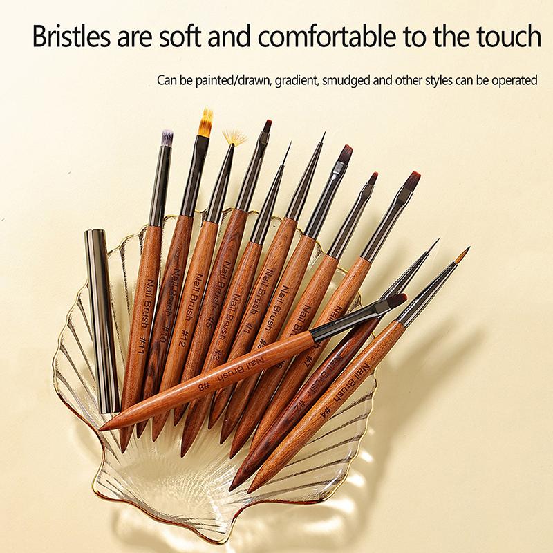 1Pcs Manicure Pen Sandalwood Rod Pull Line Painting Flower Hook Line Painting Gradient Smudge Light Therapy Brush Nail Art Tools