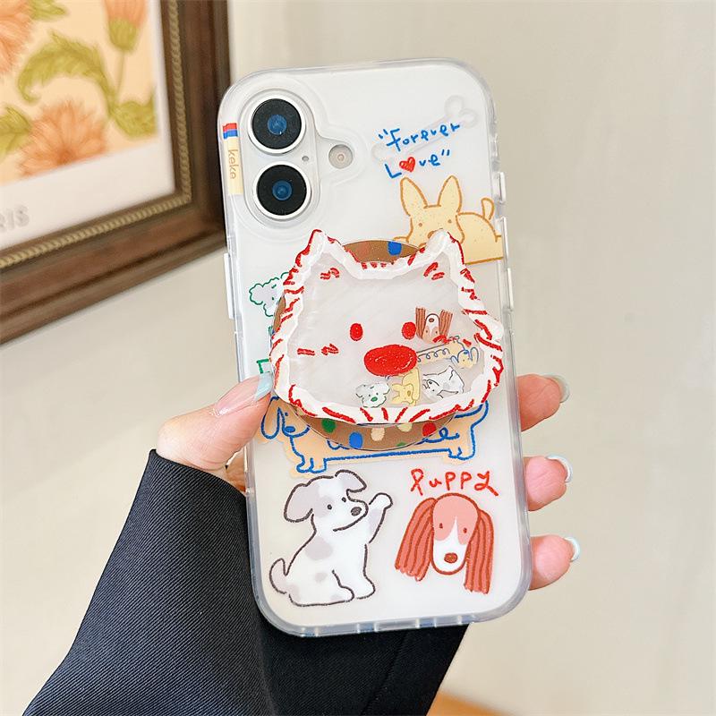 Cute Doodle Dog Magnetic Phone Case for iPhone 17/16 Pro Max/15 Pro