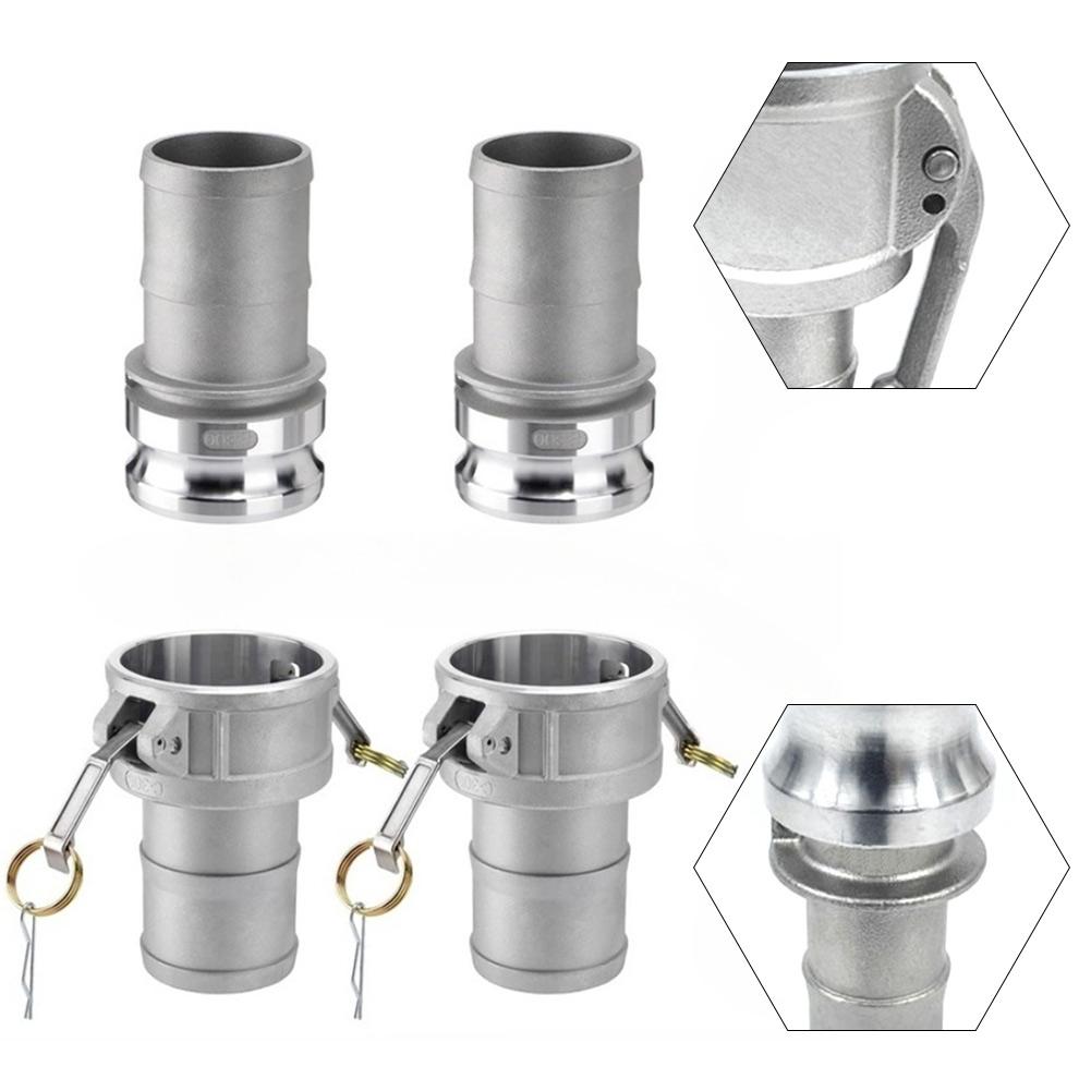 2 Pieces Aluminum Camlock Cam and Groove Hose Fittings Type A + Type D for Heavy Duty and Leak Hose Connections