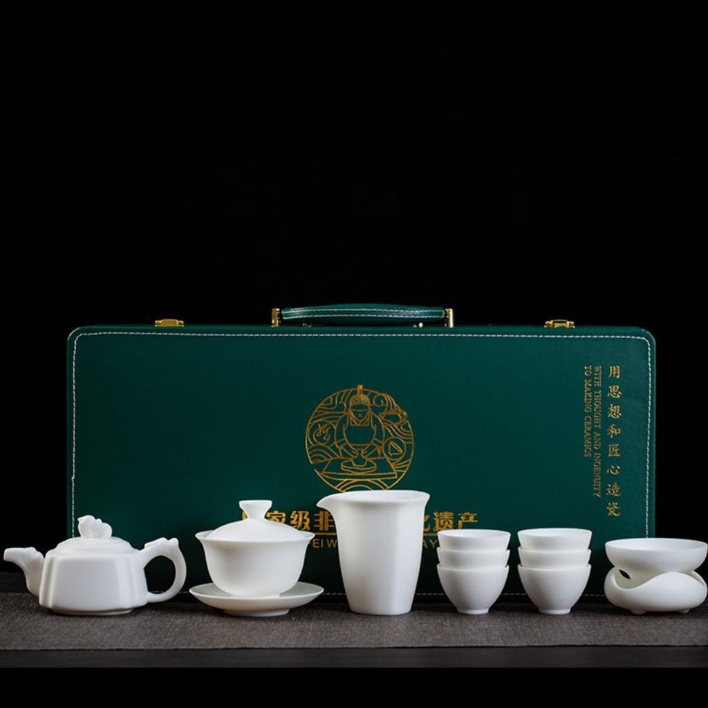 Baisu Shao Zhi Yu Porcelain Kung Fu Tea Set Set for Commercial Bank Company Annual Meeting Events High-End Gift
