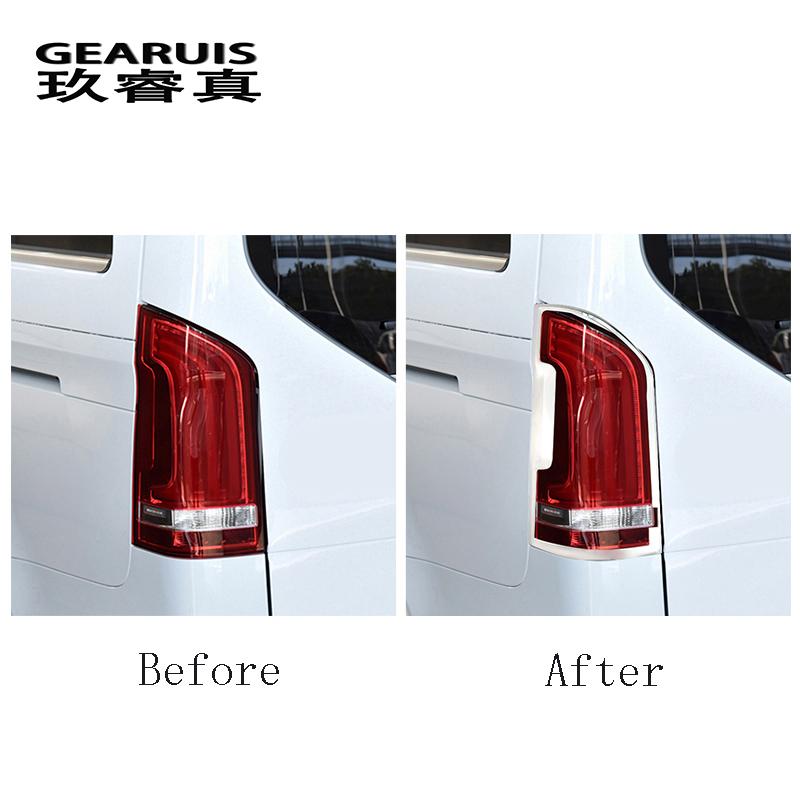 Car Styling Rear Tail Fog Light Frame Fog Lamp Covers Stickers Decoration Trim For Mercedes Benz V Class W447 Auto