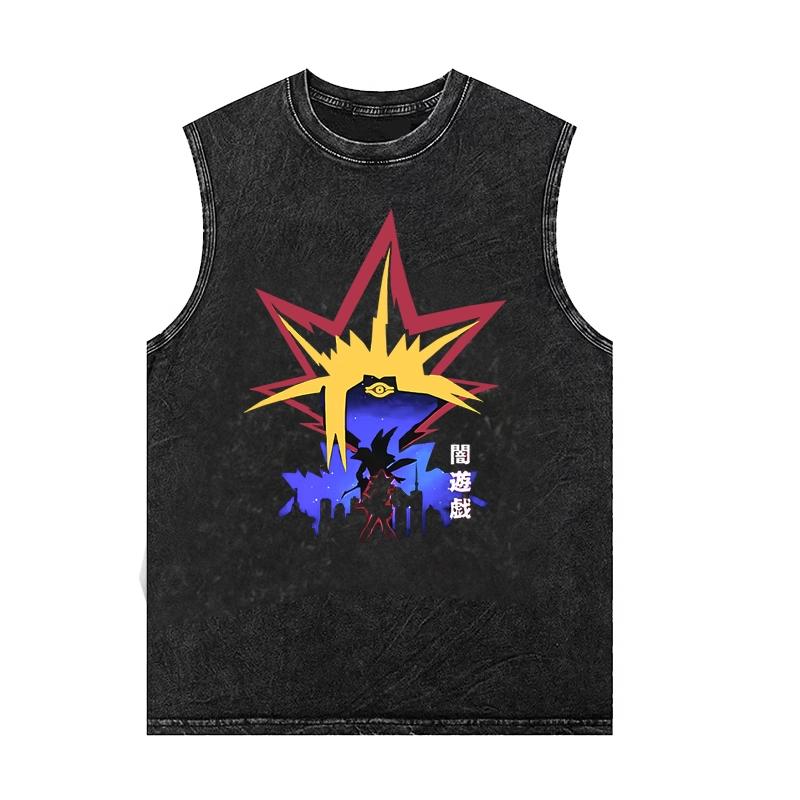 Herren Tanktops Dragon Ball Goku Saiyan Anime Print Weste Damen Übergroßes Ärmelloses T-Shirt Vintage Gewaschene Gymnastikkleidung