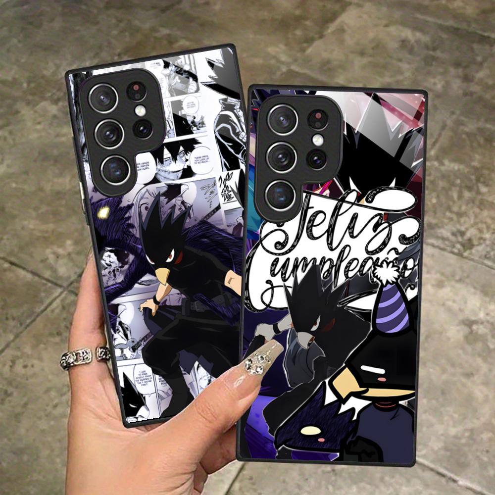 MHA Tokoyami Mobile Phone Case for Samsung Galaxy S26 S25 S24 S23 S22 S21 S20 Note20 Plus FE Ultra Glass Colorful Cover Luxury