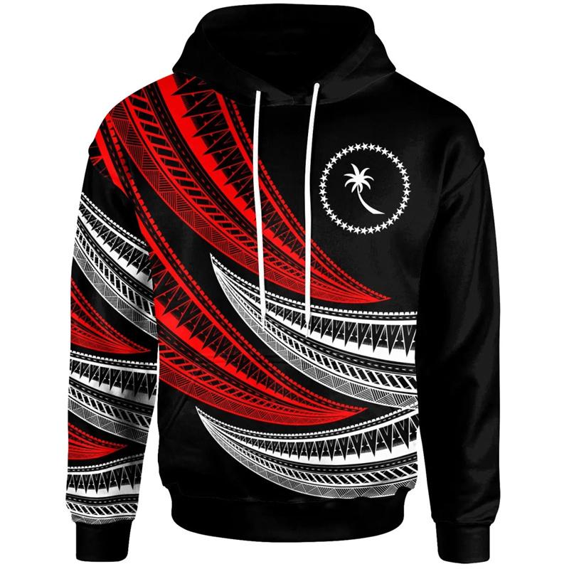 

3D-печать герба штата Чуук полинезийские татуировки Lapu Lapu Sun племенные толстовки детская мода толстовки с капюшоном пуловеры 120CM