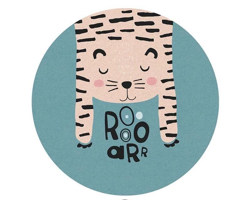 Cartoon Carpets for Living Room Cute Bedroom Decor Round Rugs Non-slip Chair Floor Mat Children's Room Bedside Carpet Study Rug