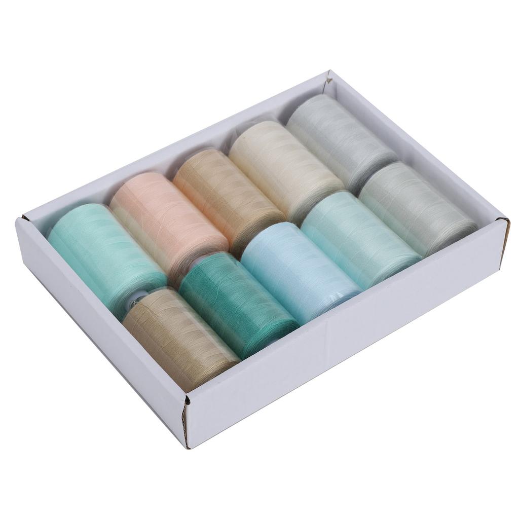 10 Rolls Sewing Thread Set Household Color Pagoda Threads HandMade Accessories 402(Cool Color Combination )
