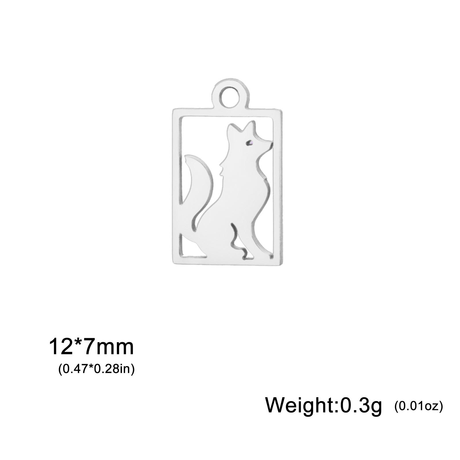 

Teamer 5pcs/Lot Cat Dog Bear Geometric Stripe Stainless Steel Charms For Jewelry Making Diy Acccessories For Bracelet Necklace