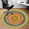1 Stück Mandala Kunstwerk Teppich, Runder Rutschfester Langlebiger Großer Büroteppich, Geeignet für das Büro