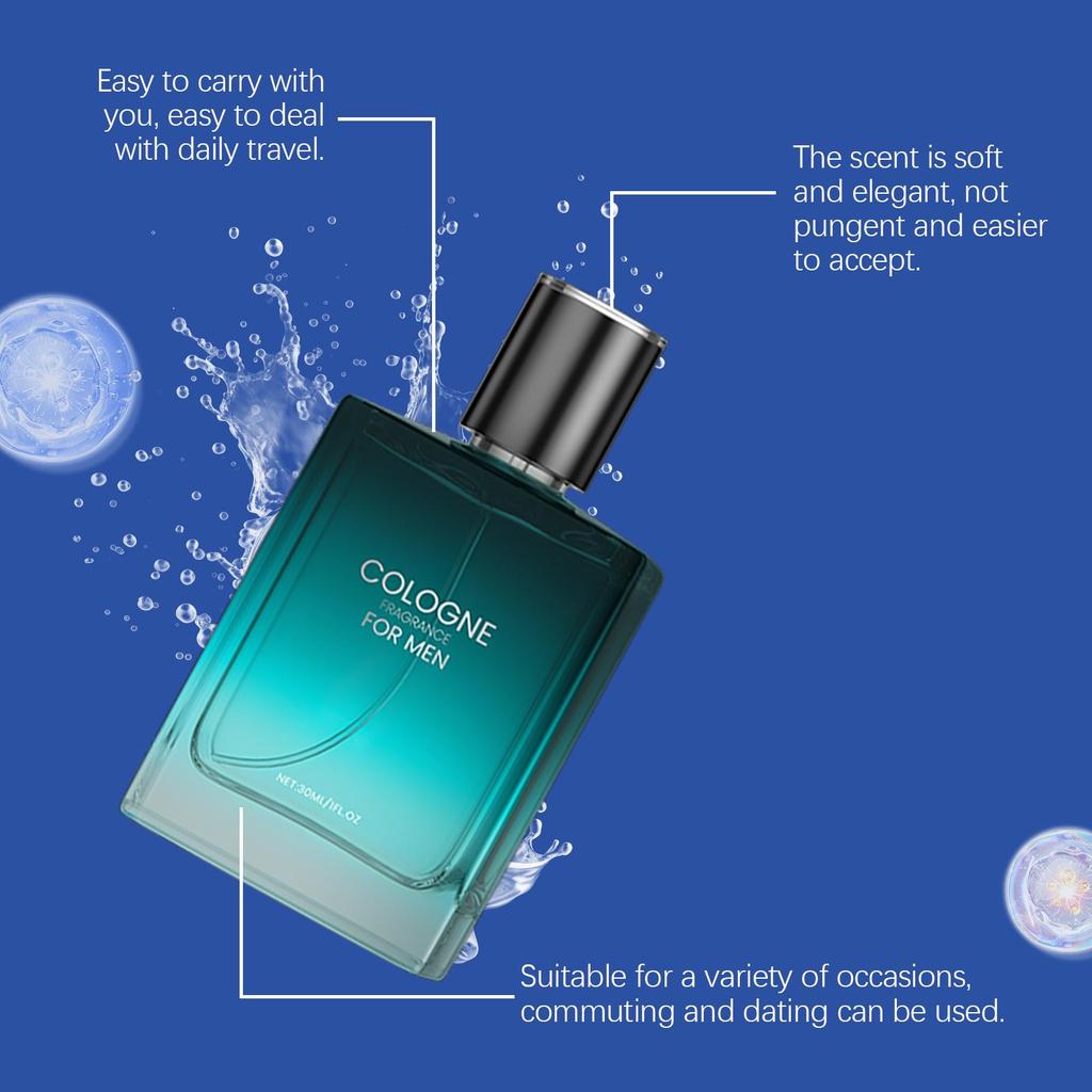 AMZ Men's Charm Cologne: Men's Long-lasting Fragrance, Woody Floral Fragrance Men's Charm Fragrance. Ideal Valentine's Day Gift for Him.