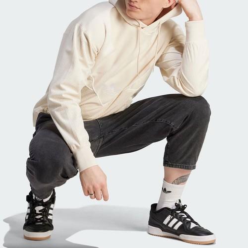 Adidas Originals Embroidered Patchwork Sports Hoodie for Men, White