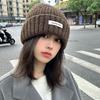Luochi Knitting Plain Wool Knit Hat - Thick, Warm, Versatile Couple's Hat for Autumn & Winter Korean Style