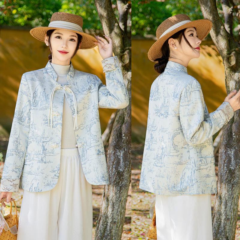 2026 New Autumn Chinese-Style Jacket for Middle-Aged Women with Frog Button