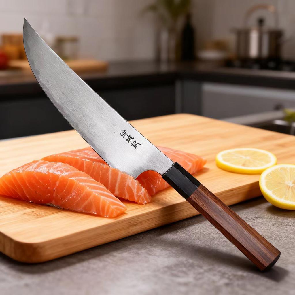 8.3 Inch Chef Knife T12A High-carbon Steel Core Blade Wood Handle Slicing Cleaver Sashimi Gyutou Handmade Forged Kitchen Knife