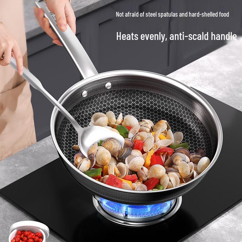 Kangbache KGH-J26A Red Dot Double Honeycomb Frying Pan