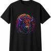 Neon Bison Wildlife Mens Womens T-Shirt Animal Unisex Novelty Gift Tee Funny