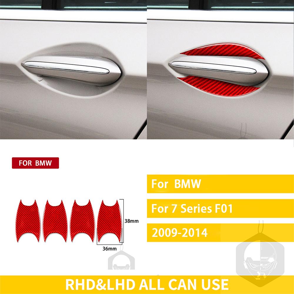 For BMW 7 Series F01 2009-2014 Accessories Car Carbon Fiber Exterior Outer Door Bowl Trim Sticker
