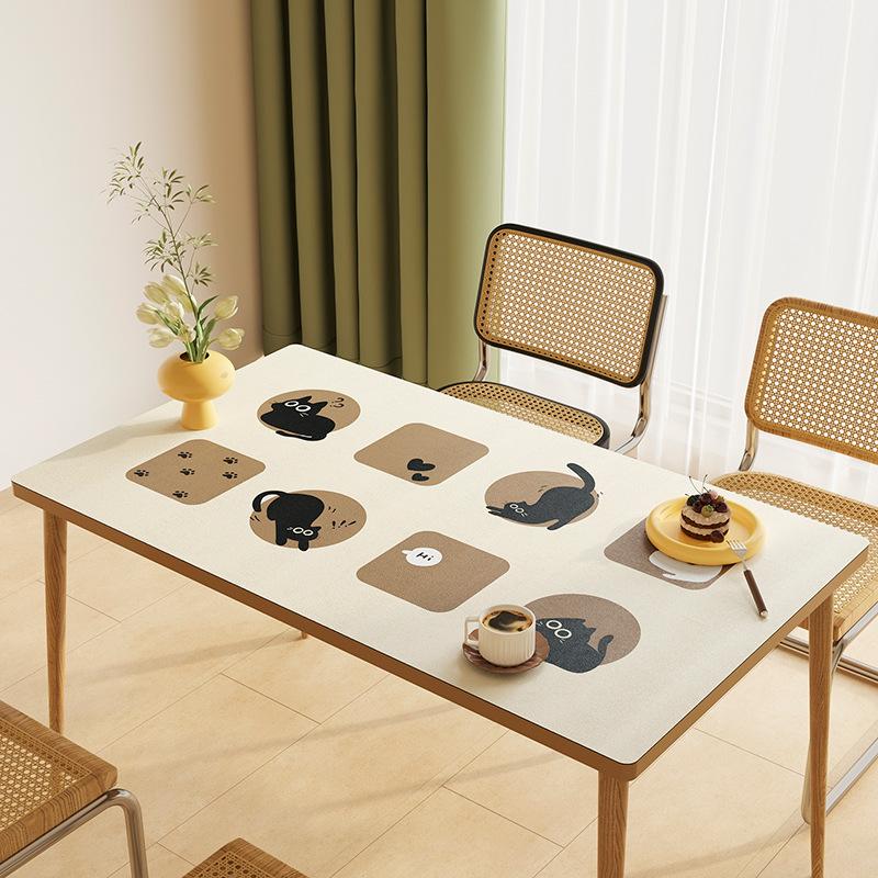 Panda Cartoon Tablecloth Pvc Waterproof, Oil-Proof And Anti-Scalding Leave-In Table Mat Leather Tablecloth Dining Table Mat Coffee Table Mat