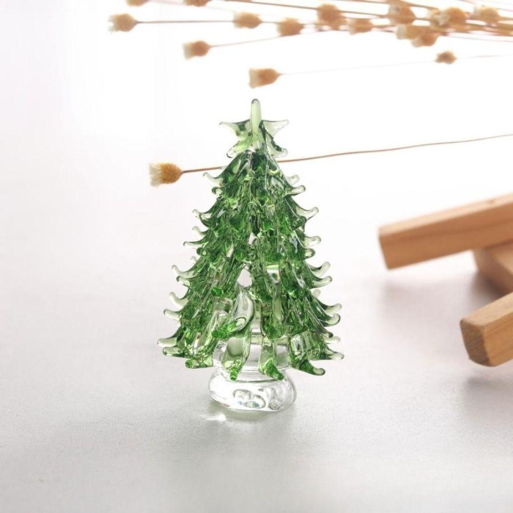 Cute Christmas Tree Miniature 3D Tree Statue Beautiful Crystal Tree Figurine Home Decor