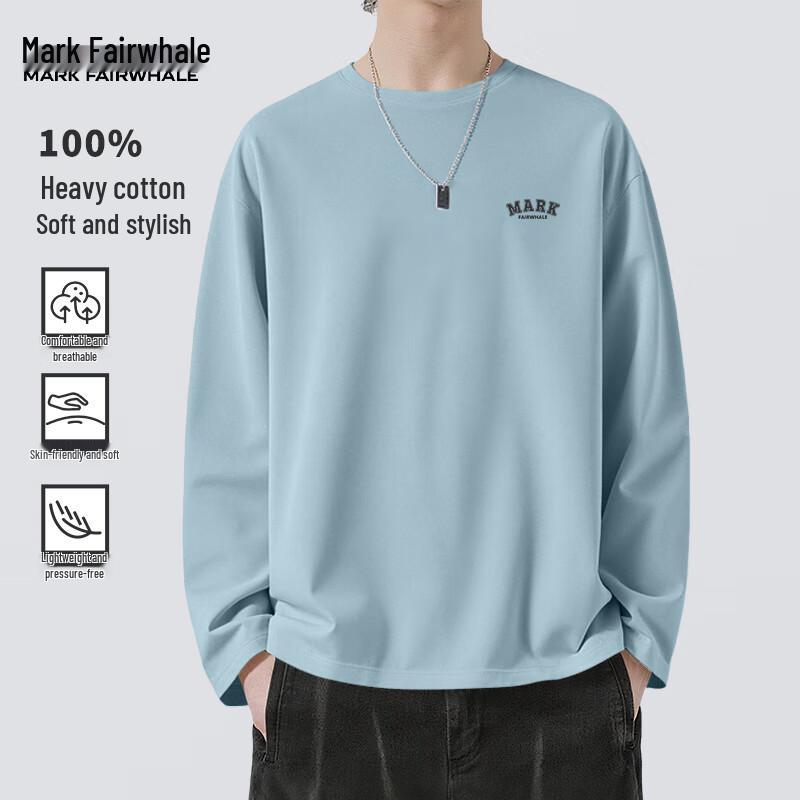 Mark Fairwhale Men's Heavyweight Cotton Long-Sleeve Crew Neck T-Shirt