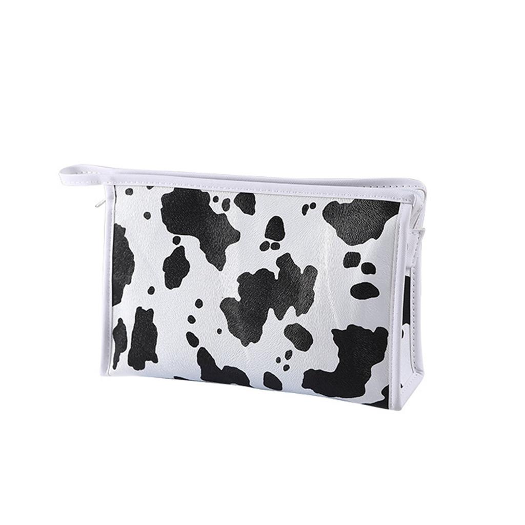 Aufbewahrungstasche mit Kuh-Print, Kosmetiktasche, Kosmetik-Aufbewahrungstasche, geeignet für Frauen und Mädchen