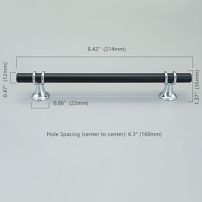 6pack Modern Stainless Steel Cabinet Pulls, Durable Drawer Handles Hardware for Kitchen Dresser Bathroom Wardrobe Door