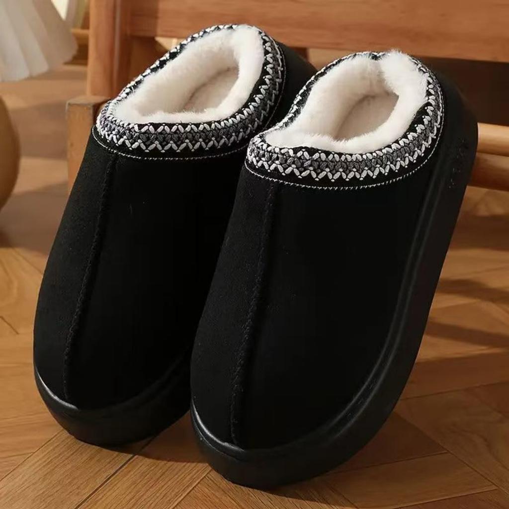 Cotton Slippers Women's Home Slippers Half Pack Thick Sole Anti Slip Lightweight Warm Super Thick Cotton Slippers Couple Home Cotton Shoes