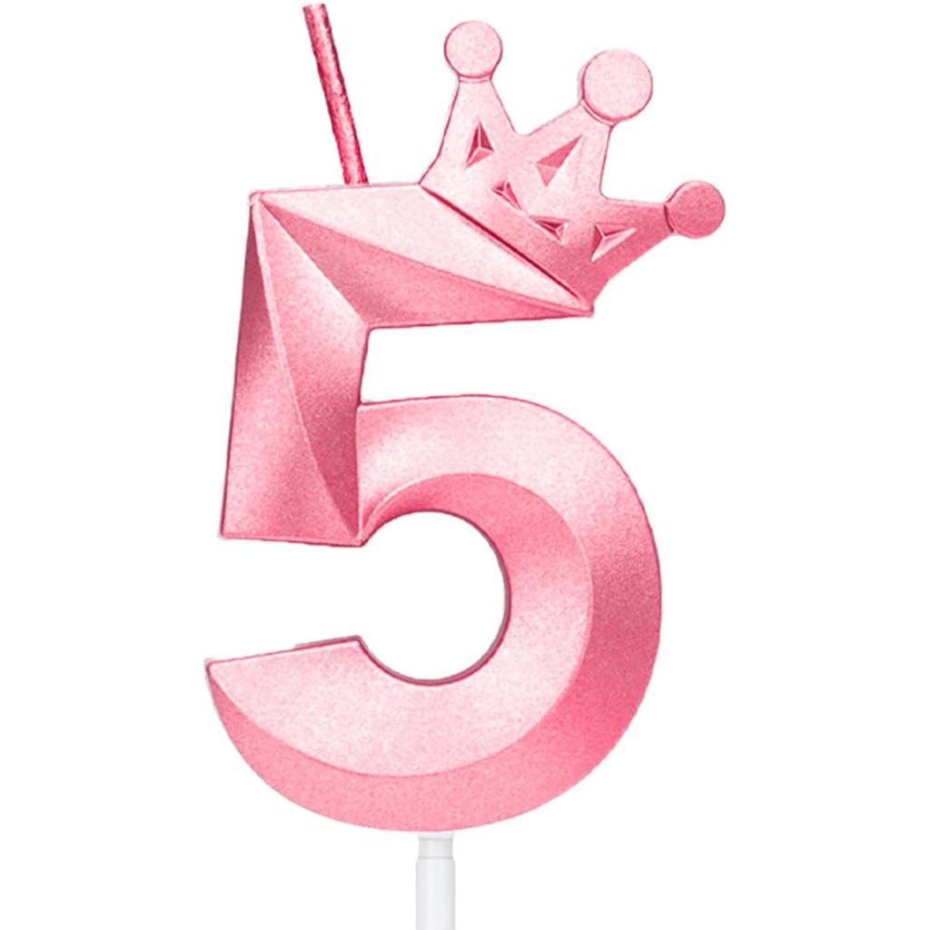 Number2 Birthday Candles 3D Diamond Shape Number Birthday Cake Candles for Birthday Party Wedding Decoration Reunions ThemeParty