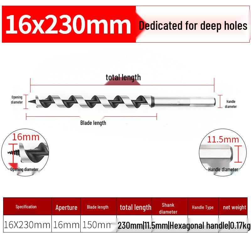 Hex Shank Deep Hole Woodworking Twist Drill Bit