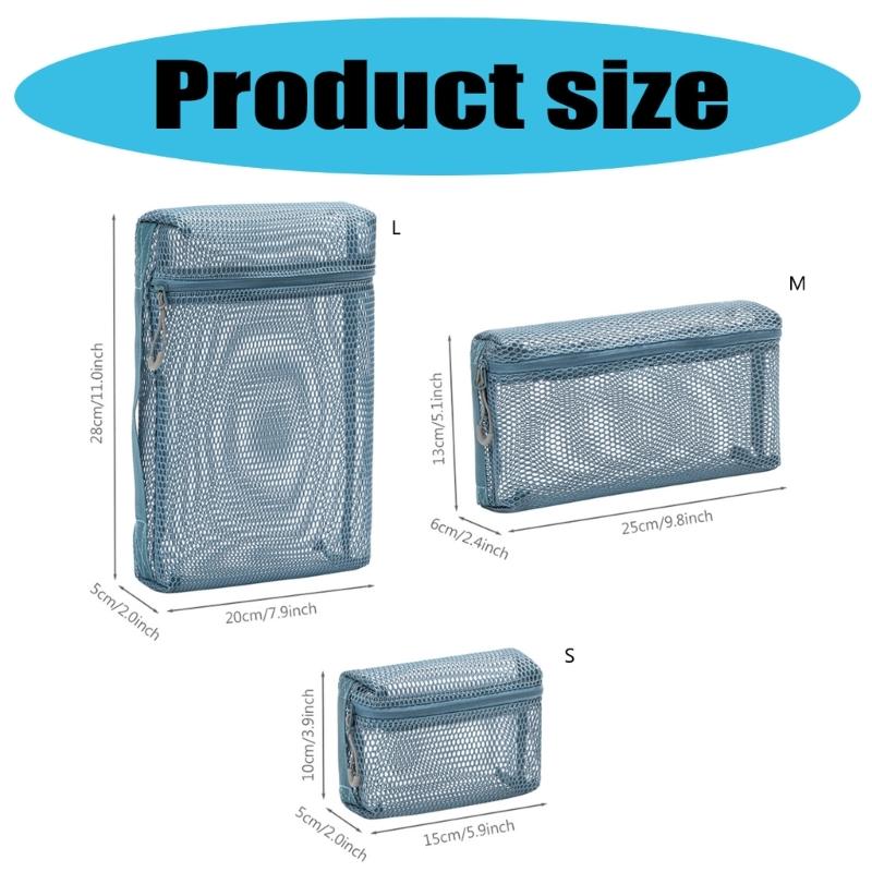 Portable Makeup Bag Travel Cosmetic Bag Mesh Wash Bag Toiletry Bag Clear Cosmetic Organisers Bag Lipstick Storage Pouch