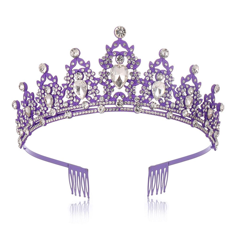 Jewel Bride Bridesmaids Comb Crown Baroque Birthday Wedding Banquet Headwear Crown Headband
