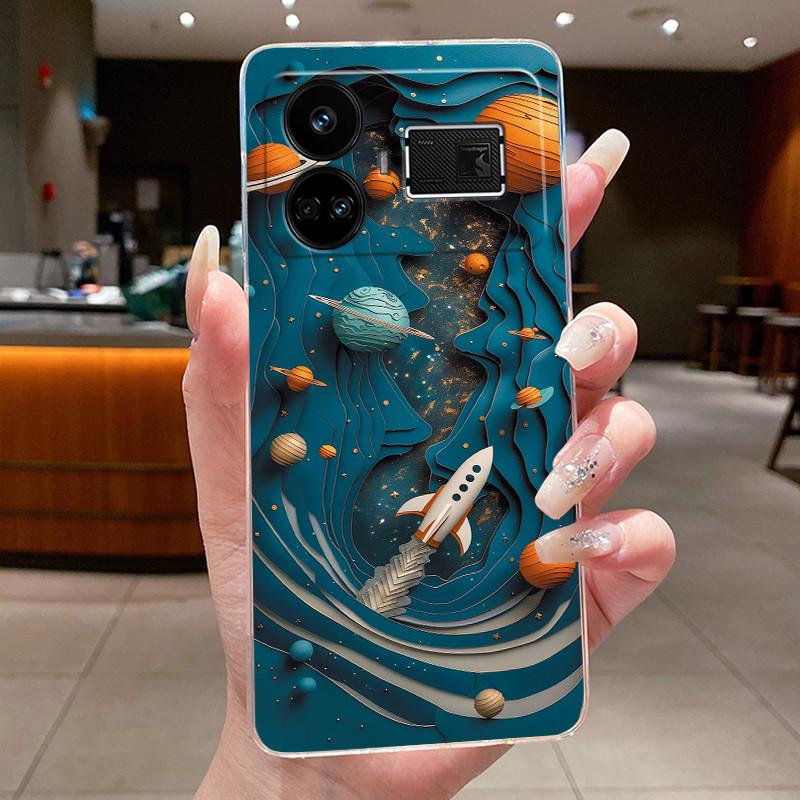 Case For OPPO Realme GT5 240W Flower Butterfly Protective Casing For Realme GT 5 240W Transparent Soft Silicone TPU Phone Cover