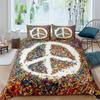 3D Geprint Vredessymbool Comfortabele Dekbedovertrek Kussensloop Beddengoed Set Kinderkamer Decoratie Huis Textiel