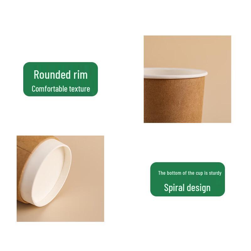Pabei Double-Layer Disposable Coffee Paper Cups with Lids