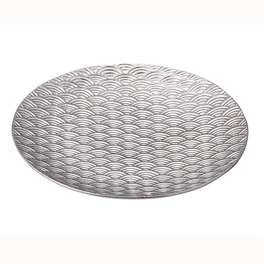 Yamaka Shoten POTTERY Small Diameter 12 X Japanese Mino Made In Seigaiha "ODA Kissho" Plate, 1.5cm, Pattern, Ware, Japan, Pattern, Platinum,