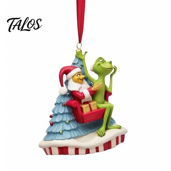 Christmas Tree Hanging Ornaments Green Elf Ornament, Flat Acrylic Pendant Decorations for Car Rearview Mirror Backpack, Festive Holiday Unique