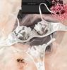 Sexy krajková vyšívaná třídílná souprava spodního prádla