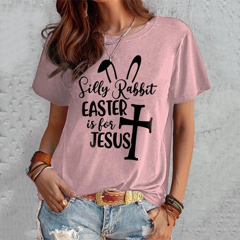 Summer Round Neck 3D Simple Print Top Fashionable Casual Short Sleeved Women's T-shirts