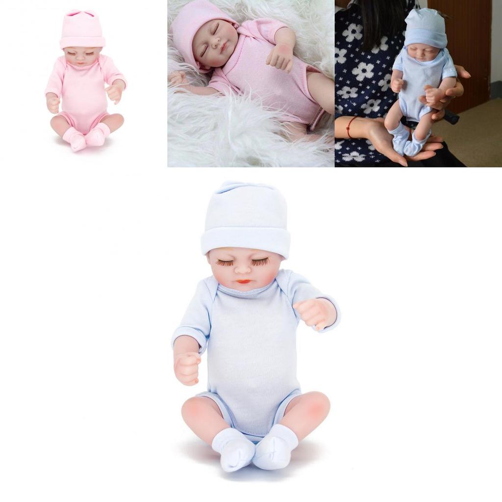 Baby-Puppe Miniatur Realistisch Wasserdicht Silikon und Stoff Für das Badespiel