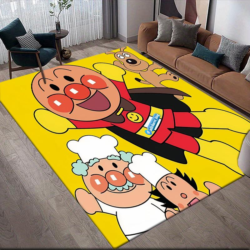 Anpanman Autumn Square Area Rug, Non-Slip Floor Mat for Bedroom, Perfect Gift for Anpanman Fans