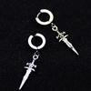 Single Creative Personality Students Cross Long Hoop Chain Earrings Women Men Male
