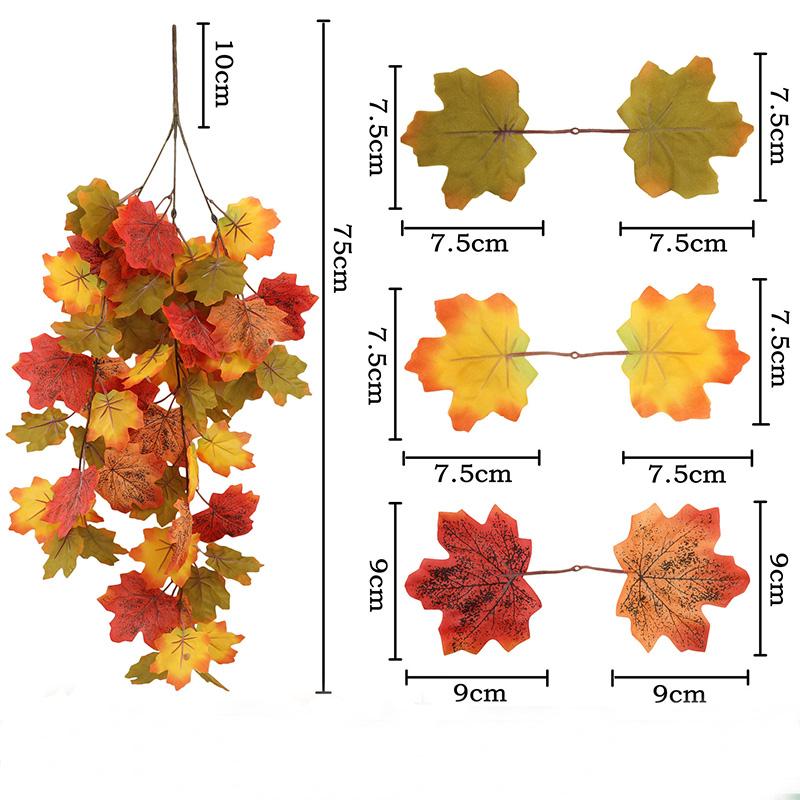 

Artificial Maple Leaf Vine 75CM Fake Plants Garland for Home Decor Garden Halloween Thanksgiving Day Decoration Outdoor Ornament