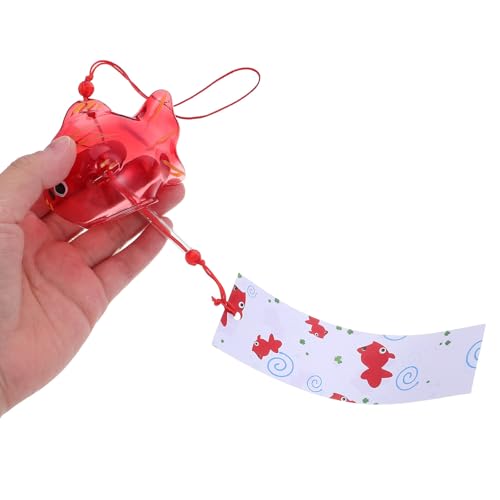 2 red glass wind chimes Japanese goldfish design space-saving easy install ideal interior decoration bedrooms living rooms.