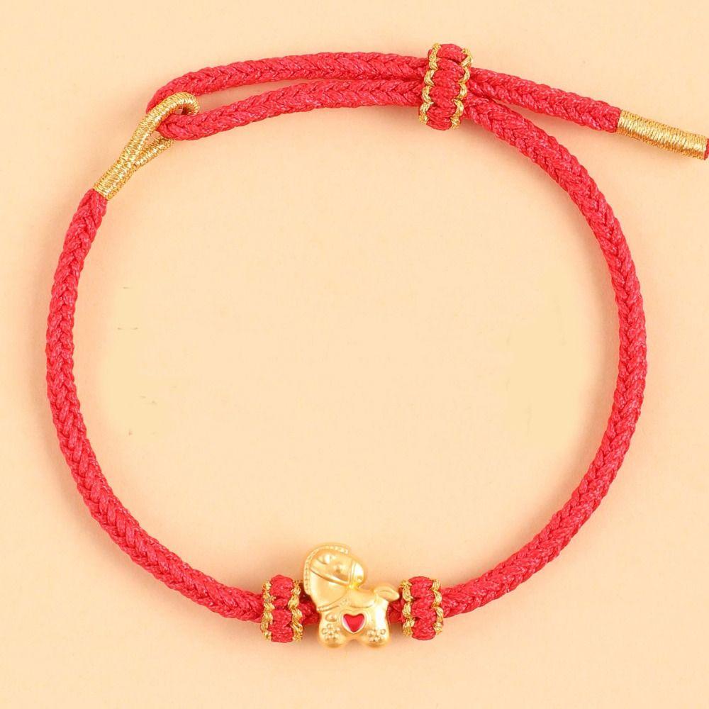 Wristband Horse Bead Bracelet Chinese Style Lucky Pony Fortune Bracelet Red Rope Bracelet Gift