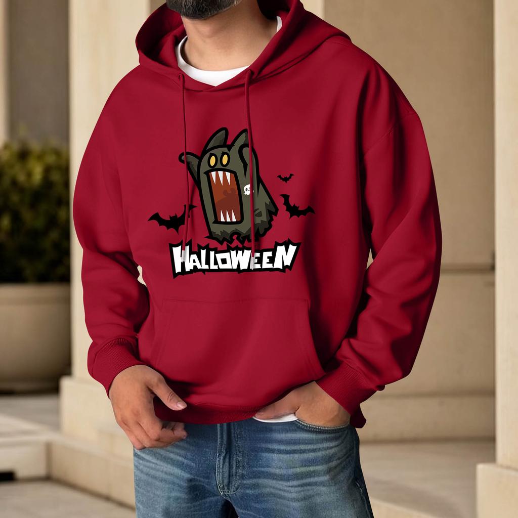 Men's Halloween Print Hoodie with Pockets Long Sleeve Casual Pullover